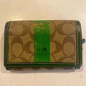 Coach Brown and Green Wallet